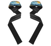 JUMBEAR Weight Lifting Straps A Vibrant Sunflower Field Support Padded Neoprene for Bodybuilding Weightlifting Workout,Soft Cotton, Strength Training Gym Fitness
