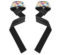 JUMBEAR Weight Lifting Straps Colored Feathers Support Padded Neoprene for Bodybuilding Weightlifting Workout,Soft Cotton, Strength Training Gym Fitness