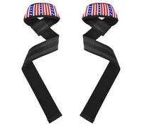 JUMBEAR Weight Lifting Straps Independence Day Stripe Star Support Padded Neoprene for Bodybuilding Weightlifting Workout,Soft Cotton, Strength Training Gym Fitness