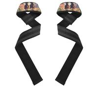 JUMBEAR Weight Lifting Straps Western Cowboy Crossing The Desert Support Padded Neoprene for Bodybuilding Weightlifting Workout,Soft Cotton, Strength Training Gym Fitness