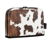 JUMBEAR White Brown Print Cow Pencil Case,Large Capacity Pen Case Bag Pouch Holder Stationery Desk Organizer Cosmetic Bag with Zipper for School Office Travel