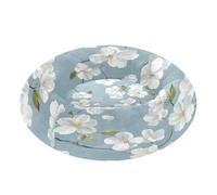 JUMBEAR White Cherry Blossom Tree Calming Dog Cat Donut Bed -Plush Puppy Kitten Cuddler Round Bed, Warm and Soft Pet Beds with Non-Slip Bottom and Washable-S