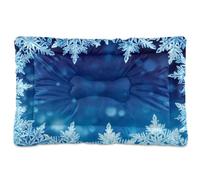 JUMBEAR White Snowflakes on A Blue Background Pet Bed Mats,Non Slip Bottom Dog Crate Mattress Cat Dog Mat,Soft Comfortable Pet Cat Beds for Cats and Dogs Sleeping 24x18in