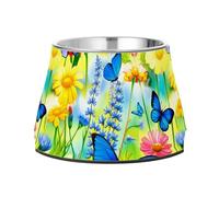 JUMBEAR Wildflowers and Blue Butterflies Dog Bowls,Stainless Steel Cat Bowls,Pet Supplies Great for Dog & Cat Water And Food-Detachable
