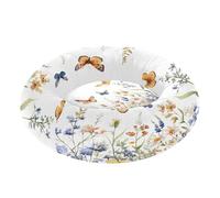 JUMBEAR Wildflowers and Butterflies Calming Dog Cat Donut Bed -Plush Puppy Kitten Cuddler Round Bed, Warm and Soft Pet Beds with Non-Slip Bottom and Washable-M