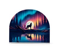 JUMBEAR Wolf Under The Aurora Napkin Holder for Tables,Paper Napkins Holder for Restaurant Decor Kitchen Bar Restaurant Accessories