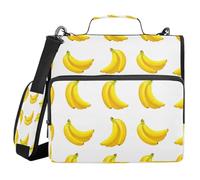 JUMBEAR Yellow Banana Zipper Binder with Shoulder Strap- 1.5 Inch O-Rings -Expanding File Folder - Multiple Pockets - 600 Sheet Capacity