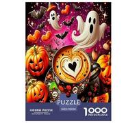 Jumbie Pumpkins 1000 Piece Jigsaw Puzzles Fun Challenging Modern Cute Ghost Classic Educational Games for The Whole Gifts For Children And Adults Aged 14 And Over 70x50cm/1000pcs