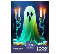 Jumbie Pumpkins 1000 Piece Jigsaw Puzzles Fun Challenging Modern Spooky Halloween Charm Educational Game for The Whole Gifts For Children And Adults Aged 14 And Over 52x38cm/1000pcs