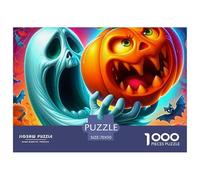 Jumbie Pumpkins 1000 Pieces for Adults: Ghost Next to Grinning Jack-o'-lantern Fun And Challenging Family Game Great Gift 70x50cm/1000pcs