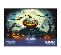 Jumbie Pumpkins Colourful Halloween Scene with Moon 1000 Pcs Jigsaws Adults Beautifully Illustrated Birthday Present 52x38cm/1000pcs