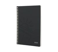 Jumble & Co Convo Icon A5 Week to View Wiro Bound 2023 Diary Clean Slate Black - Weekly Journal with dotted pages