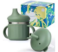 Jumble Dream Baby & Toddler Stainless Steel Sippy Cup Silicon Training Stainless Steel Kids Cups with Straw, Babies Tumbler with Straw No Spill | 6-24 Month Toddler Sippy Cup (Sage Breeze)
