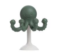 Jumble Dream Octopus Baby Teether for High Chairs with Rattle - Suction Toy Silicone Teether - Textured Tentacles for Sensory Teething Relief and Travel for Babies 6 Months + in Sage Breeze