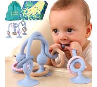 Jumble Jangle Baby Teething Toy - Multi Purpose High Chair Suction Teether Toy: Teething Toys for Baby with Sensory Toy Textures for Babies, Infants and Toddlers 0-24+ Months (Light)
