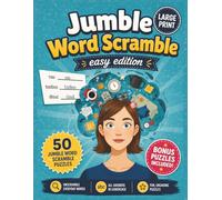 Jumble Word Scramble Puzzle Book for Adults - Easy Edition: 50 Fun Word Scramble Puzzles with Bonus No Reverse Word Searches | Relaxing Brain Games ... Fun (Large Print Jumble Word Scramble Books)