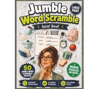 Jumble Word Scramble Puzzle Book - Hard Level: 50 Challenging Word Scramble Puzzles with Bonus All Directions Word Searches | Brain Games with ... (Large Print Jumble Word Scramble Books)