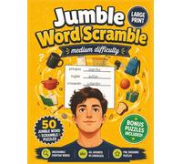 Jumble Word Scramble Puzzle Book - Medium Difficulty: 50 Word Scramble Puzzles with Bonus All Directions Word Searches | Relaxing Brain Games with ... (Large Print Jumble Word Scramble Books)