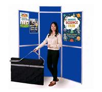 Jumbo 6 Panel Folding Exhibition Display kit Royal Blue | Heavy Duty aluminium frame with interlocking gear mechanism to provide a secure panel locking system