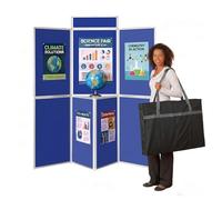 Jumbo 7 Panel Folding Exhibition Kit, Royal Blue | Heavy Duty aluminium frame with interlocking gear mechanism to provide a secure panel locking system