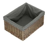 Jumbo Antique Wash Storage Basket with Grey Sage Lining Red Hamper Grey One Size