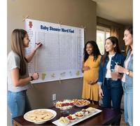 Jumbo Baby Shower Word Search Poster Giant 36"X24" Wall Game Large Search Puzzle Poster Suitable for Families Friends Holiday Game Classroom Activities
