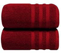 Jumbo Bath Sheets Towels Pack of 2 Extra Large 100 x 200 cm Luxury Fluffy Soft 100% Egyptian Cotton Quick Dry Large Size Bathroom Towels 600-GSM (Red)