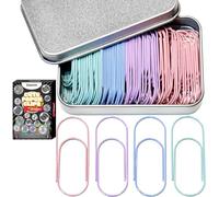 Jumbo Big Paper Clips, 60PCS Oversized Large Paperclips 2 inch/50mm Funny Cute Paperclips Bookmarks Planner Clips for Fun Office Supplies School Gifts Decoration (Pastel Pink Green Blue Purple)
