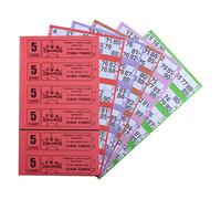 Jumbo Bingo 750 BOOKS 5 PAGE GAME STRIPS OF 6 TV TICKET SHEET BIG BOLD NUMBERS