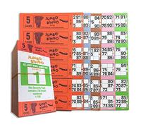 Jumbo Bingo 750 Books 5 Page Game Strips of 6 TV Ticket Sheet Big Bold Numbers