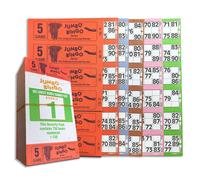 Jumbo Bingo 750 BOOKS 5 PAGE GAME STRIPS OF 6 TV TICKET SHEET BIG BOLD NUMBERS