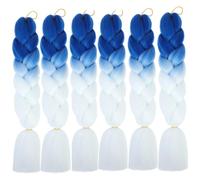 jumbo braiding hair blue 6 Packs Coloured jumbo braids extensions kanekalon hair for braiding crochet braids blue white