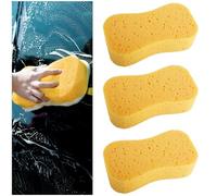 Jumbo Car Wash Sponge 3 Pack, Large Super Absorbent Sponge for Car Cleaning with Anti-Scratch Technology - Wheels, Windscreen & Bodywork, Thick Foam Reusable Vehicle Washing Sponges