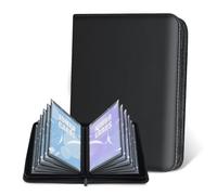 Jumbo Card Binder for PKM - WITHYU PU Leather Ringless Card Collection Binder with 60 Pockets, 5.4'' x 7.4''Card Holders Storage Album for Game Card (Black)