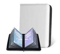 Jumbo Card Binder - WITHYU Oversize Ringless Collector Card Binder with 60 Pockets, 5.7'' x 7.9'' Storage Album for Game Cards (White)