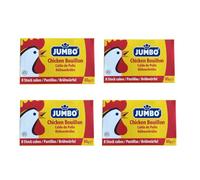 Jumbo Chicken Bouillon Cubes 4X80g - Rich Flavoured Stock Cubes for Soups, Stews, Curries, Rice, Vegetables & Everyday Cooking - Convenient Chicken Broth Alternative - Easy to Use & Dissolve