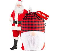 Jumbo Christmas Sacks Extra Large Santa Sacks 32x50" Giant Christmas Bags Drawstring Gift Bag Xmas Oversized Gift Bags Santa Gift Sack for Xmas Big Toys Presents Reusable Cloth Bag XL Red
