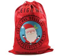 Jumbo Christmas Santa Sack - Large Xmas Cute Santa Gift Bag - Giant Xmas Stocking - 70cm x 100cm - Red Gift Bag