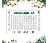 Jumbo Christmas Word Search Poster 35x24inch Giant Christmas Word Search Puzzle Posters Holiday Words Wall Poster for Thanksgiving Xmas Fun Interactive Experience Posters Wall Game for Families Party