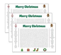 Jumbo Christmas Word Search Poster, Giant 31.5"x20" Wall Game, Holiday Activity Poster, Xmas Activity Posters For Families, Fun Interactive Xmas Word Find Puzzle Posters For Christma Game(Christmasx3)