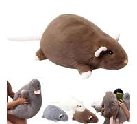 Jumbo Chubby R A T Plush Pillow - Super Soft & Realistic Grey Stuffed Animal, Huggable Comfort Toy for All Ages, Cozy Decor Companion(Brown 55CM)