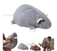 Jumbo Chubby R A T Plush Pillow - Super Soft & Realistic Grey Stuffed Animal, Huggable Comfort Toy for All Ages, Cozy Decor Companion(Grey 55CM)