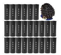 Jumbo Cold Wave Perm Rods Set (24 Pcs) for Women - Large Size Styling Rollers for Natural, Long or Short Hair for Home Hairdressing (Black)
