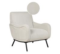 Beliani Armchair Almind Corduroy Light Grey