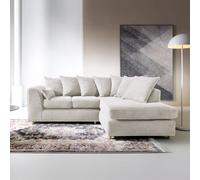 Jumbo Cord Corner Sofa Right Hand in White Abakus Direct White One Size