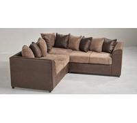 Jumbo Cord Duel Arm Brown & Beige Corner Sofa