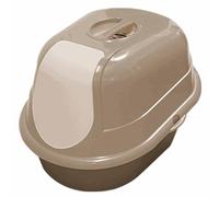 Jumbo Covered Cat Litter Box with Door & Carbon Filter - Extra Large, Enclosed Hooded Design for Odor Control - Easy-Clean, Anti-Splash, for Big & Small Cats(Brown)