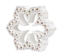 JUMBO DECOR Farmhouse Floral Outline Sign Decor, White-washed Finish Paired with the Beaded Design, Rustic Flower Shaped Home Family Table Decorations, Wedding Valentines Day Decor Mother's Day Gift