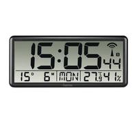"Jumbo" Digital Radio Controlled Wall Clock, Black