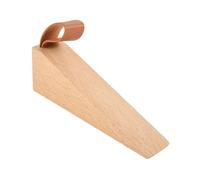Jumbo Door Stoppers 1pc Solid Wood Door Stopper Non-Slip Stop Kids Protect Leather Rope Wedge Anti-Collision Creative Home Decor Beech/Black Walnut